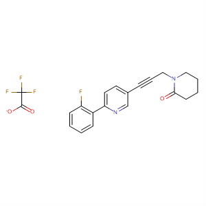 918305-19-8  2-Piperidinone, 1-[3-[6-(2-fluorophenyl)-3-pyridinyl]-2-propyn-1-yl]-,2,2,2-trifluoroacetate (1:1)