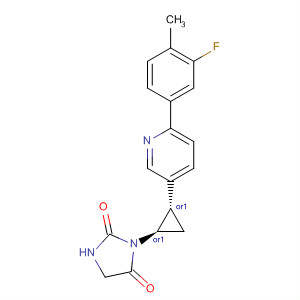 918305-92-7  2,4-Imidazolidinedione,3-[(1R,2S)-2-[6-(3-fluoro-4-methylphenyl)-3-pyridinyl]cyclopropyl]-, rel-