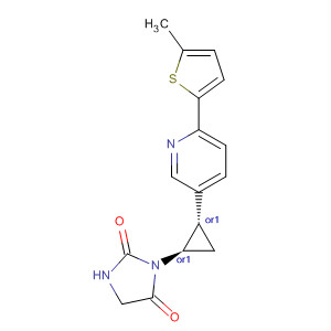 918305-95-0  2,4-Imidazolidinedione,3-[(1R,2S)-2-[6-(5-methyl-2-thienyl)-3-pyridinyl]cyclopropyl]-, rel-
