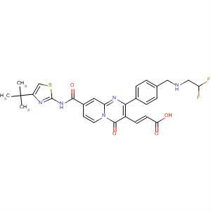 918308-69-7  2-Propenoic acid,3-[2-[4-[[(2,2-difluoroethyl)amino]methyl]phenyl]-8-[[[4-(1,1-dimethylethyl)-2-thiazolyl]amino]carbonyl]-4-oxo-4H-pyrido[1,2-a]pyrimidin-3-yl]-,(2E)-