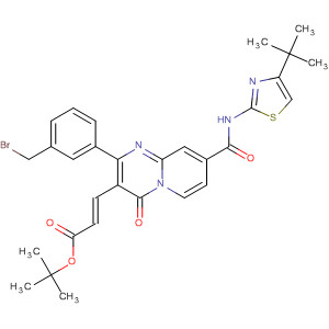 918309-30-5  2-Propenoic acid,3-[2-[3-(bromomethyl)phenyl]-8-[[[4-(1,1-dimethylethyl)-2-thiazolyl]amino]carbonyl]-4-oxo-4H-pyrido[1,2-a]pyrimidin-3-yl]-, 1,1-dimethylethylester, (2E)-