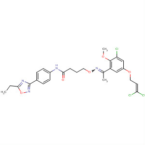 918311-55-4  Butanamide,4-[[[1-[3-chloro-5-[(3,3-dichloro-2-propen-1-yl)oxy]-2-methoxyphenyl]ethylidene]amino]oxy]-N-[4-(5-ethyl-1,2,4-oxadiazol-3-yl)phenyl]-