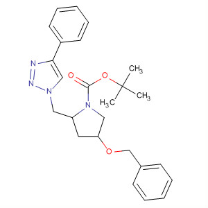 918313-61-8  1-Pyrrolidinecarboxylic acid,4-(phenylmethoxy)-2-[(4-phenyl-1H-1,2,3-triazol-1-yl)methyl]-,1,1-dimethylethyl ester, (2S,4R)-