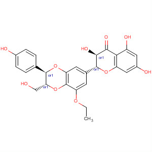 918314-26-8  4H-1-Benzopyran-4-one,2-[(2R,3R)-8-ethoxy-2,3-dihydro-2-(hydroxymethyl)-3-(4-hydroxyphenyl)-1,4-benzodioxin-6-yl]-2,3-dihydro-3,5,7-trihydroxy-, (2R,3R)-rel-