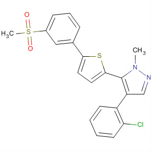 918315-93-2  1H-Pyrazole,4-(2-chlorophenyl)-1-methyl-5-[5-[3-(methylsulfonyl)phenyl]-2-thienyl]-