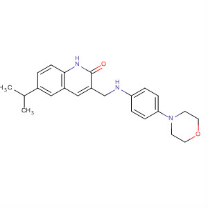 911105-95-8  2(1H)-Quinolinone,6-(1-methylethyl)-3-[[[4-(4-morpholinyl)phenyl]amino]methyl]-