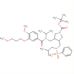 911116-82-0  1-Pyrrolidinecarboxylic acid,3-[[[4-methoxy-3-(3-methoxypropoxy)benzoyl](1-methylethyl)amino]methyl]-4-[[(2-methylpropyl)(phenylsulfonyl)amino]methyl]-, 1,1-dimethylethylester, (3R,4R)-rel-