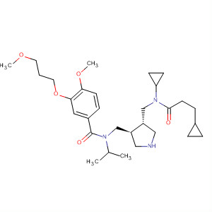 911117-17-4  Benzamide,N-[[(3S,4S)-4-[[cyclopropyl(3-cyclopropyl-1-oxopropyl)amino]methyl]-3-pyrrolidinyl]methyl]-4-methoxy-3-(3-methoxypropoxy)-N-(1-methylethyl)-