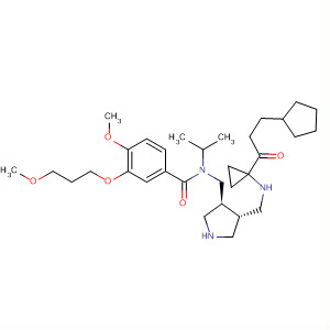 911117-19-6  Benzamide,N-[[(3S,4S)-4-[[(3-cyclopentyl-1-oxopropyl)cyclopropylamino]methyl]-3-pyrrolidinyl]methyl]-4-methoxy-3-(3-methoxypropoxy)-N-(1-methylethyl)-