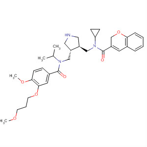 911118-31-5  2H-1-Benzopyran-3-carboxamide,N-cyclopropyl-N-[[(3S,4S)-4-[[[4-methoxy-3-(3-methoxypropoxy)benzoyl](1-methylethyl)amino]methyl]-3-pyrrolidinyl]methyl]-