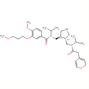 911119-41-0  2H-Pyran-4-acetamide,tetrahydro-N-[[(3R,4R)-4-[[[4-methoxy-3-(3-methoxypropoxy)benzoyl](1-methylethyl)amino]methyl]-3-pyrrolidinyl]methyl]-N-(1-methylethyl)-, rel-