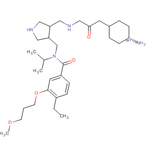 911119-91-0  Benzamide,N-[[(3S,4S)-4-[[[(trans-4-aminocyclohexyl)acetyl]methylamino]methyl]-3-pyrrolidinyl]methyl]-4-ethyl-3-(3-methoxypropoxy)-N-(1-methylethyl)-