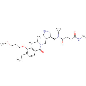 911120-01-9  Butanediamide,N-cyclopropyl-N-[[(3S,4S)-4-[[[4-ethyl-3-(3-methoxypropoxy)benzoyl](1-methylethyl)amino]methyl]-3-pyrrolidinyl]methyl]-N'-methyl-