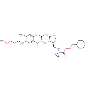 911120-44-0  Benzamide,N-[[(3S,4S)-4-[[[(2S)-cyclohexylmethoxyacetyl]cyclopropylamino]methyl]-3-pyrrolidinyl]methyl]-3-(3-methoxypropoxy)-4-methyl-N-(1-methylethyl)-