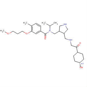 911120-50-8  Benzamide,N-[[(3S,4S)-4-[[[(cis-4-hydroxycyclohexyl)carbonyl]methylamino]methyl]-3-pyrrolidinyl]methyl]-3-(3-methoxypropoxy)-4-methyl-N-(1-methylethyl)-