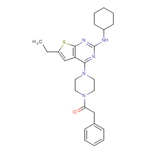 911224-45-8  Piperazine,1-[2-(cyclohexylamino)-6-ethylthieno[2,3-d]pyrimidin-4-yl]-4-(phenylacetyl)-