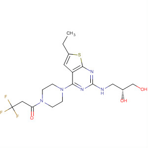 911224-64-1  Piperazine,1-[2-[[(2R)-2,3-dihydroxypropyl]amino]-6-ethylthieno[2,3-d]pyrimidin-4-yl]-4-(3,3,3-trifluoro-1-oxopropyl)-