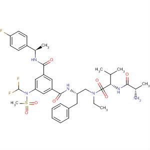 911787-49-0  L-Valinamide,N-[(2S)-2-[[3-[(difluoromethyl)(methylsulfonyl)amino]-5-[[[(1R)-1-(4-fluorophenyl)ethyl]amino]carbonyl]benzoyl]amino]-3-phenylpropyl]-L-alanyl-N-ethyl-