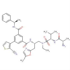 911792-27-3  L-Valinamide,N-[(2S)-2-[[3-(2-cyano-3-thienyl)-5-[[[(1R)-1-phenylethyl]amino]carbonyl]benzoyl]amino]-3-(5-methyl-2-oxazolyl)propyl]-L-alanyl-N-ethyl-