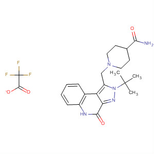 912448-38-5  4-Piperidinecarboxamide,1-[[2-(1,1-dimethylethyl)-4,5-dihydro-4-oxo-2H-pyrazolo[3,4-c]quinolin-1-yl]methyl]-, trifluoroacetate