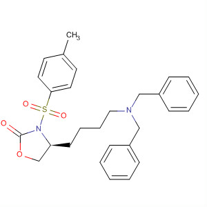 912806-83-8  2-Oxazolidinone,4-[4-[bis(phenylmethyl)amino]butyl]-3-[(4-methylphenyl)sulfonyl]-, (4S)-