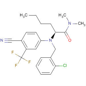 913287-68-0  Hexanamide,2-[[(2-chlorophenyl)methyl][4-cyano-3-(trifluoromethyl)phenyl]amino]-N,N-dimethyl-, (2S)-