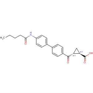 913349-76-5  Cyclopropanecarboxylic acid,2-[[4'-[(1-oxopentyl)amino][1,1'-biphenyl]-4-yl]carbonyl]-, (1R,2R)-rel-