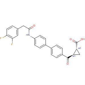913349-77-6  Cyclopropanecarboxylic acid,2-[[4'-[[(3,4-difluorophenyl)acetyl]amino][1,1'-biphenyl]-4-yl]carbonyl]-,(1R,2R)-rel-
