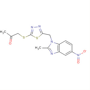 913706-16-8  2-Propanone,1-[[5-[(2-methyl-5-nitro-1H-benzimidazol-1-yl)methyl]-1,3,4-thiadiazol-2-yl]thio]-