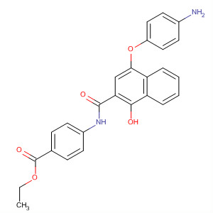 91377-42-3  Benzoic acid,4-[[[4-(4-aminophenoxy)-1-hydroxy-2-naphthalenyl]carbonyl]amino]-,ethyl ester