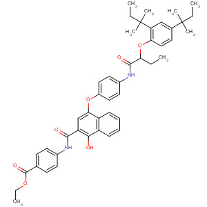 91377-43-4  Benzoic acid,4-[[[4-[4-[[2-[2,4-bis(1,1-dimethylpropyl)phenoxy]-1-oxobutyl]amino]phenoxy]-1-hydroxy-2-naphthalenyl]carbonyl]amino]-, ethyl ester