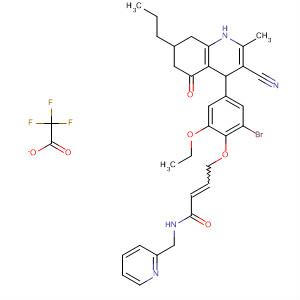 914264-72-5  2-Butenamide,4-[2-bromo-4-(3-cyano-1,4,5,6,7,8-hexahydro-2-methyl-5-oxo-7-propyl-4-quinolinyl)-6-ethoxyphenoxy]-N-(2-pyridinylmethyl)-,mono(trifluoroacetate)