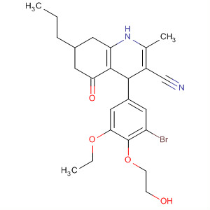 914264-90-7  3-Quinolinecarbonitrile,4-[3-bromo-5-ethoxy-4-(2-hydroxyethoxy)phenyl]-1,4,5,6,7,8-hexahydro-2-methyl-5-oxo-7-propyl-