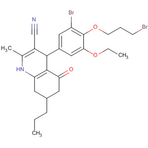 914265-17-1  3-Quinolinecarbonitrile,4-[3-bromo-4-(3-bromopropoxy)-5-ethoxyphenyl]-1,4,5,6,7,8-hexahydro-2-methyl-5-oxo-7-propyl-