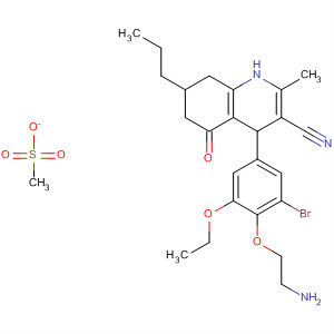 914265-28-4  3-Quinolinecarbonitrile,4-[4-(2-aminoethoxy)-3-bromo-5-ethoxyphenyl]-1,4,5,6,7,8-hexahydro-2-methyl-5-oxo-7-propyl-, monomethanesulfonate