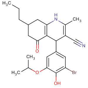 914265-39-7  3-Quinolinecarbonitrile,4-[3-bromo-4-hydroxy-5-(1-methylethoxy)phenyl]-1,4,5,6,7,8-hexahydro-2-methyl-5-oxo-7-propyl-