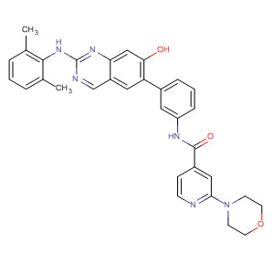 914396-02-4  4-Pyridinecarboxamide,N-[3-[2-[(2,6-dimethylphenyl)amino]-7-hydroxy-6-quinazolinyl]phenyl]-2-(4-morpholinyl)-