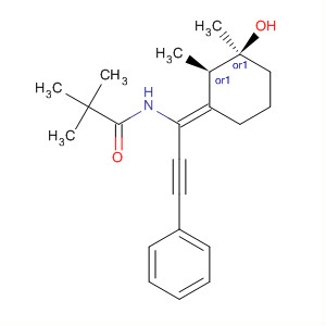 915221-06-6  Propanamide,N-[(1Z)-1-[(2R,3S)-3-hydroxy-2,3-dimethylcyclohexylidene]-3-phenyl-2-propynyl]-2,2-dimethyl-, rel-