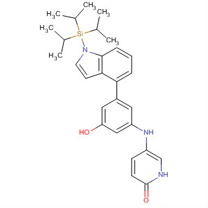 915411-55-1  2(1H)-Pyridinone,5-[[3-hydroxy-5-[1-[tris(1-methylethyl)silyl]-1H-indol-4-yl]phenyl]amino]-