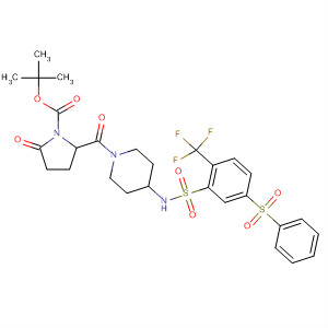 915762-98-0  1-Pyrrolidinecarboxylic acid,2-oxo-5-[[4-[[[5-(phenylsulfonyl)-2-(trifluoromethyl)phenyl]sulfonyl]amino]-1-piperidinyl]carbonyl]-, 1,1-dimethylethyl ester, (5S)-