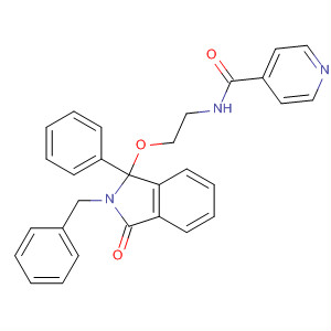 915975-12-1  4-Pyridinecarboxamide,N-[2-[[2,3-dihydro-3-oxo-1-phenyl-2-(phenylmethyl)-1H-isoindol-1-yl]oxy]ethyl]-
