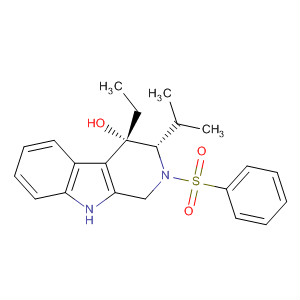 916043-40-8  1H-Pyrido[3,4-b]indol-4-ol,4-ethyl-2,3,4,9-tetrahydro-3-(1-methylethyl)-2-(phenylsulfonyl)-, (3S,4S)-