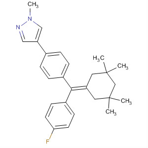 916170-87-1  1H-Pyrazole,4-[4-[(4-fluorophenyl)(3,3,5,5-tetramethylcyclohexylidene)methyl]phenyl]-1-methyl-