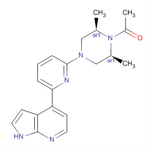 916172-22-0  Ethanone,1-[(2R,6S)-2,6-dimethyl-4-[6-(1H-pyrrolo[2,3-b]pyridin-4-yl)-2-pyridinyl]-1-piperazinyl]-, rel-