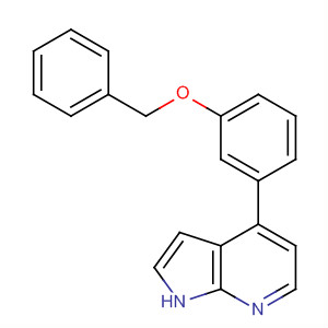 916172-42-4  1H-Pyrrolo[2,3-b]pyridine, 4-[3-(phenylmethoxy)phenyl]-