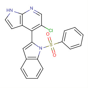 916173-49-4  1H-Pyrrolo[2,3-b]pyridine, 5-chloro-4-[1-(phenylsulfonyl)-1H-indol-2-yl]-