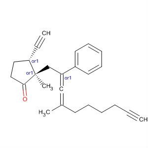 916237-18-8  Cyclopentanone,3-ethynyl-2-methyl-2-[(2R)-4-methyl-2-phenyl-2,3-decadien-9-yn-1-yl]-,(2R,3R)-rel-