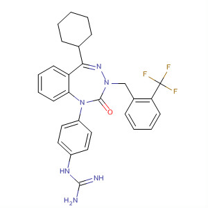 916505-45-8  Guanidine,N-[4-[5-cyclohexyl-2,3-dihydro-2-oxo-3-[[2-(trifluoromethyl)phenyl]methyl]-1H-1,3,4-benzotriazepin-1-yl]phenyl]-