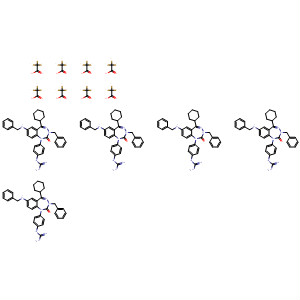 916508-51-5  Guanidine,N-[4-[5-cyclohexyl-2,3-dihydro-2-oxo-3-(phenylmethyl)-7-[(phenylmethyl)amino]-1H-1,3,4-benzotriazepin-1-yl]phenyl]-, 2,2,2-trifluoroacetate(5:8)