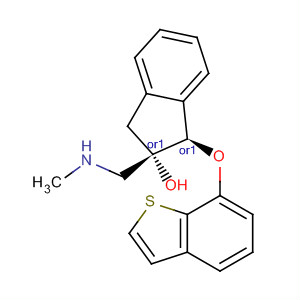 916523-80-3  1H-Inden-2-ol,1-(benzo[b]thien-7-yloxy)-2,3-dihydro-2-[(methylamino)methyl]-,(1R,2S)-rel-